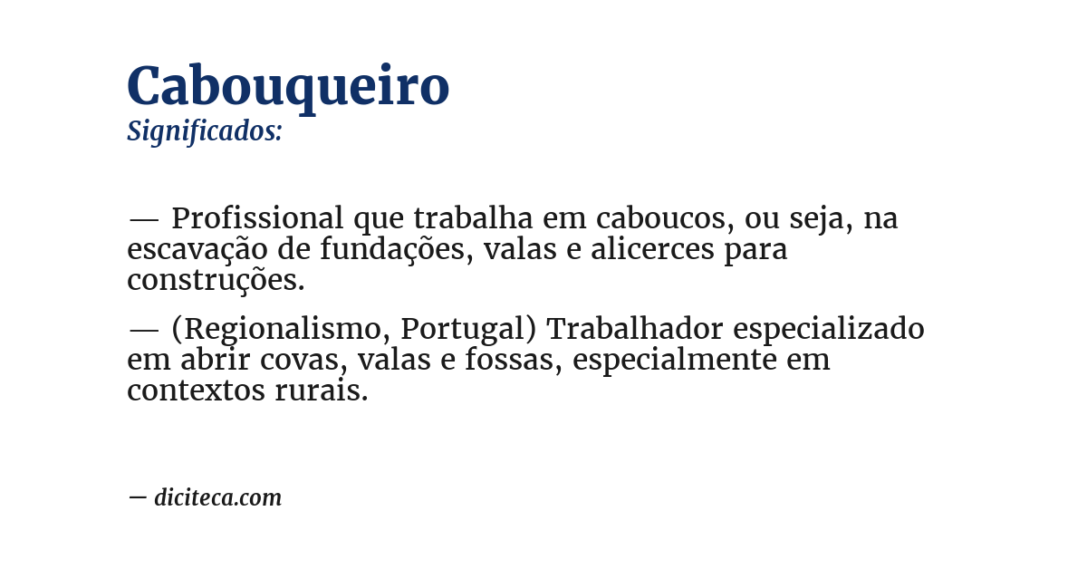 Significado de cabouqueiro