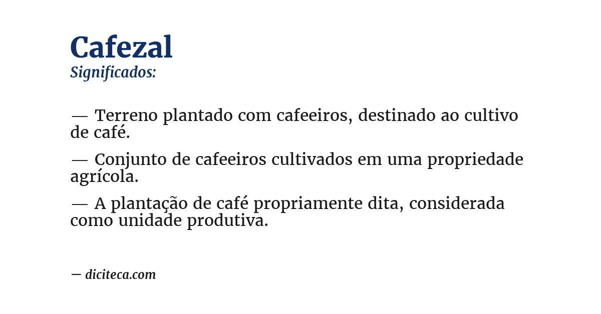 Significado de cafezal
