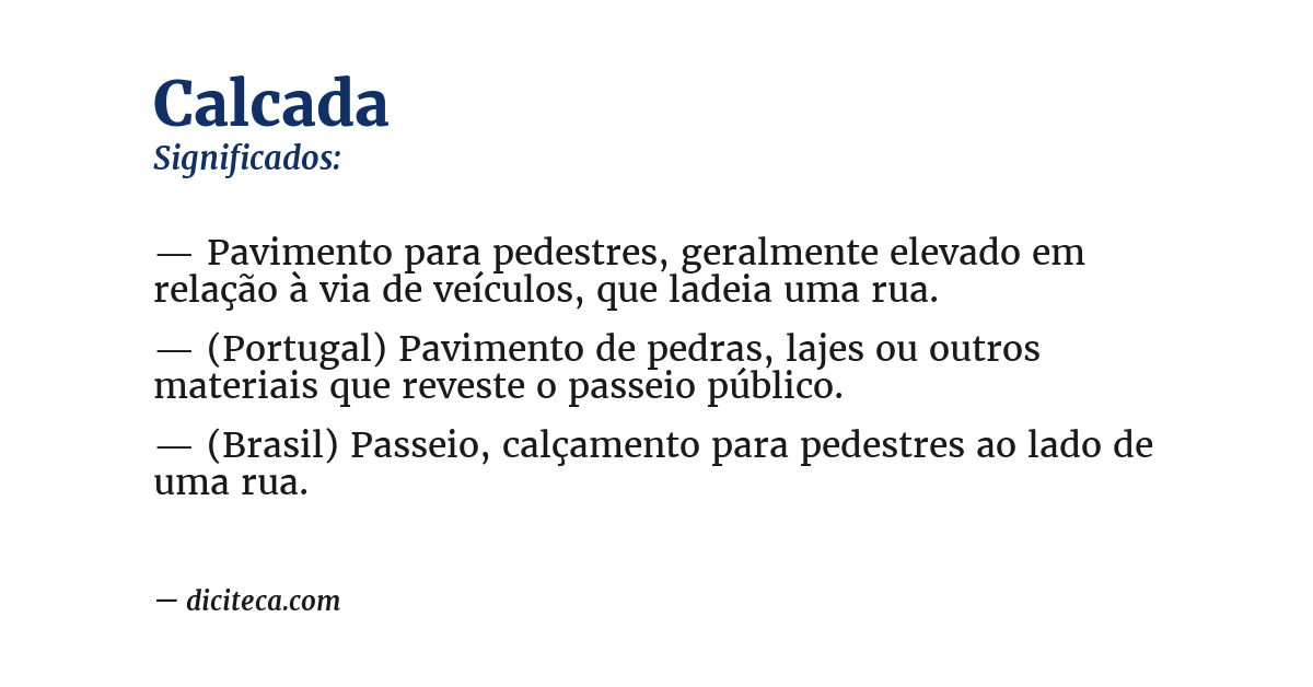 Significado de calcada