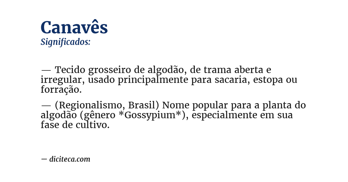 Significado de canavês