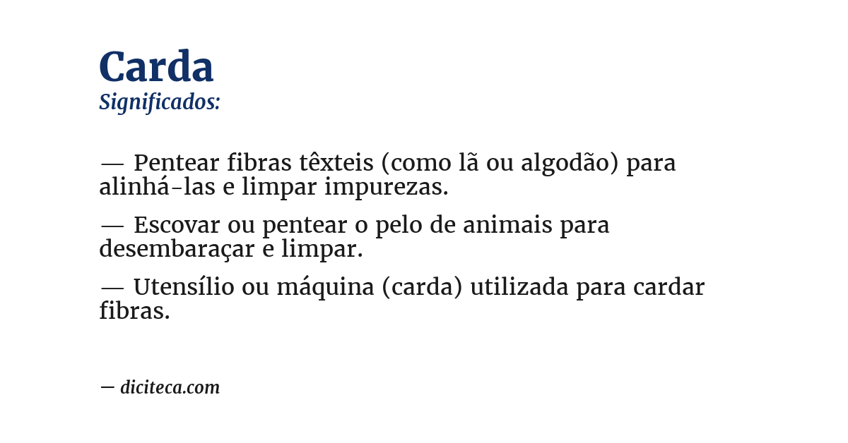Significado de carda