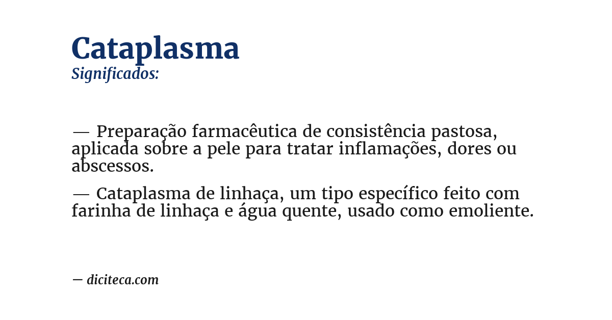 Significado de cataplasma