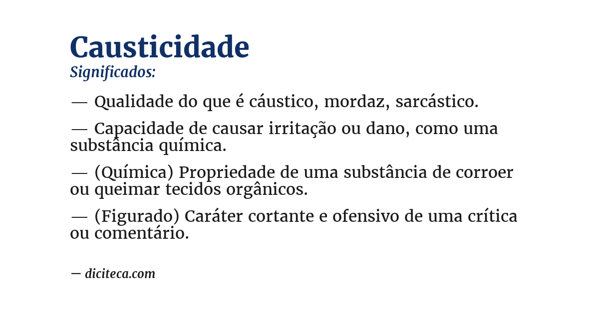 Significado de causticidade