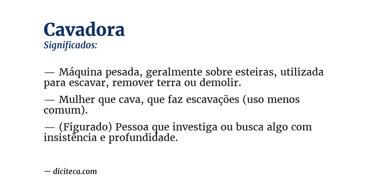 Significado de cavadora