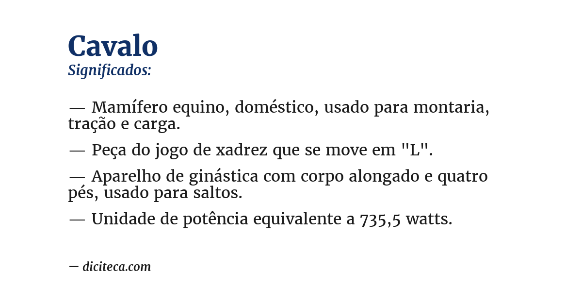 Significado de cavalo