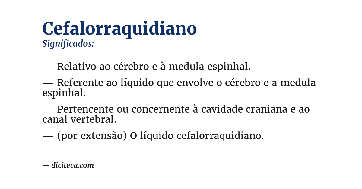 Significado de cefalorraquidiano