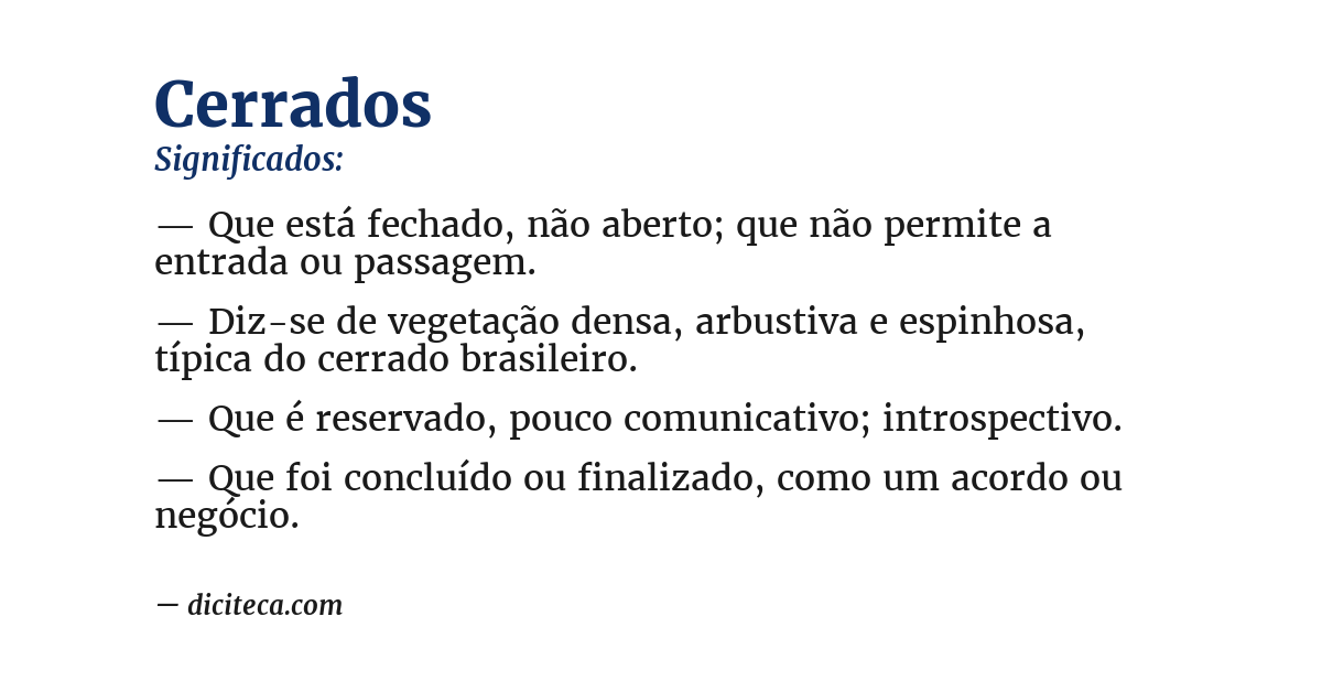 Significado de cerrados