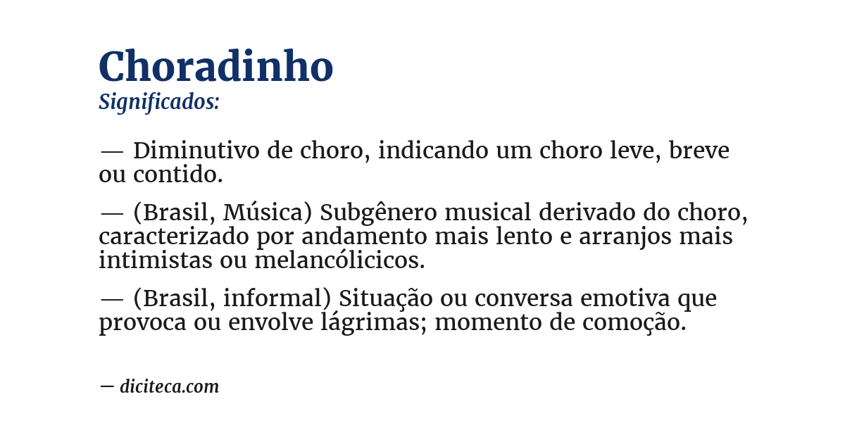 Significado de choradinho