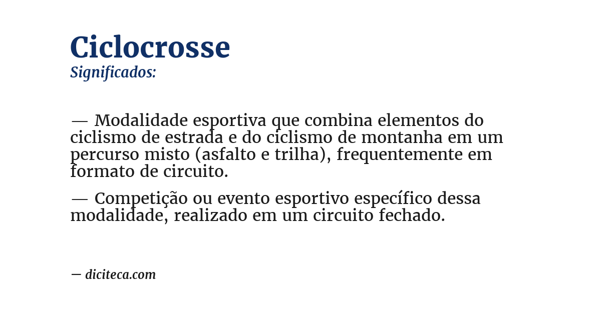 Significado de ciclocrosse