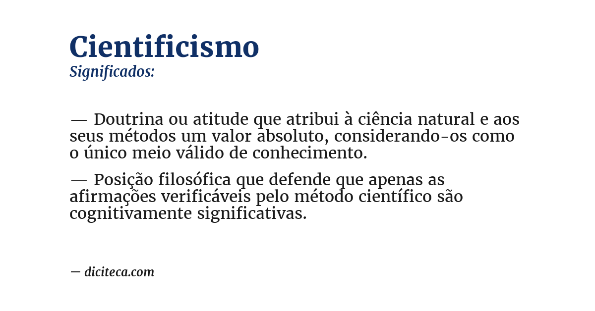 Significado de cientificismo