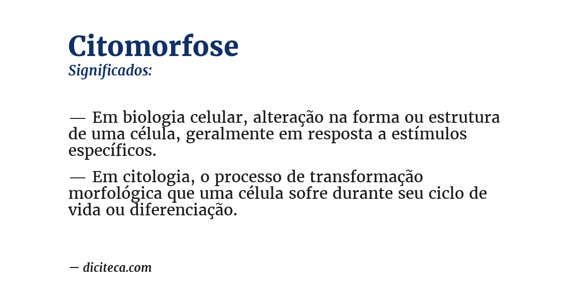 Significado de citomorfose