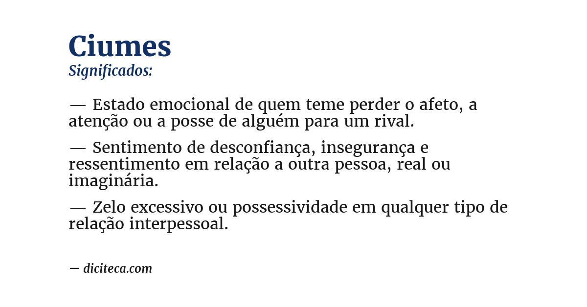 Significado de ciumes