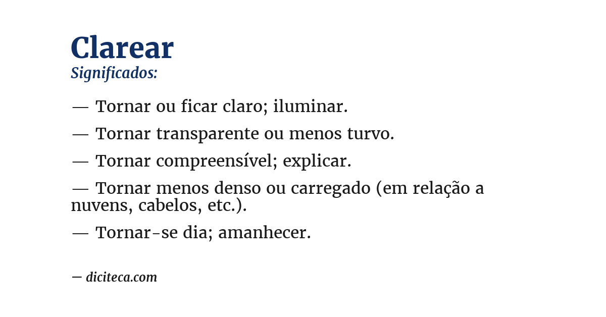 Significado de clarear