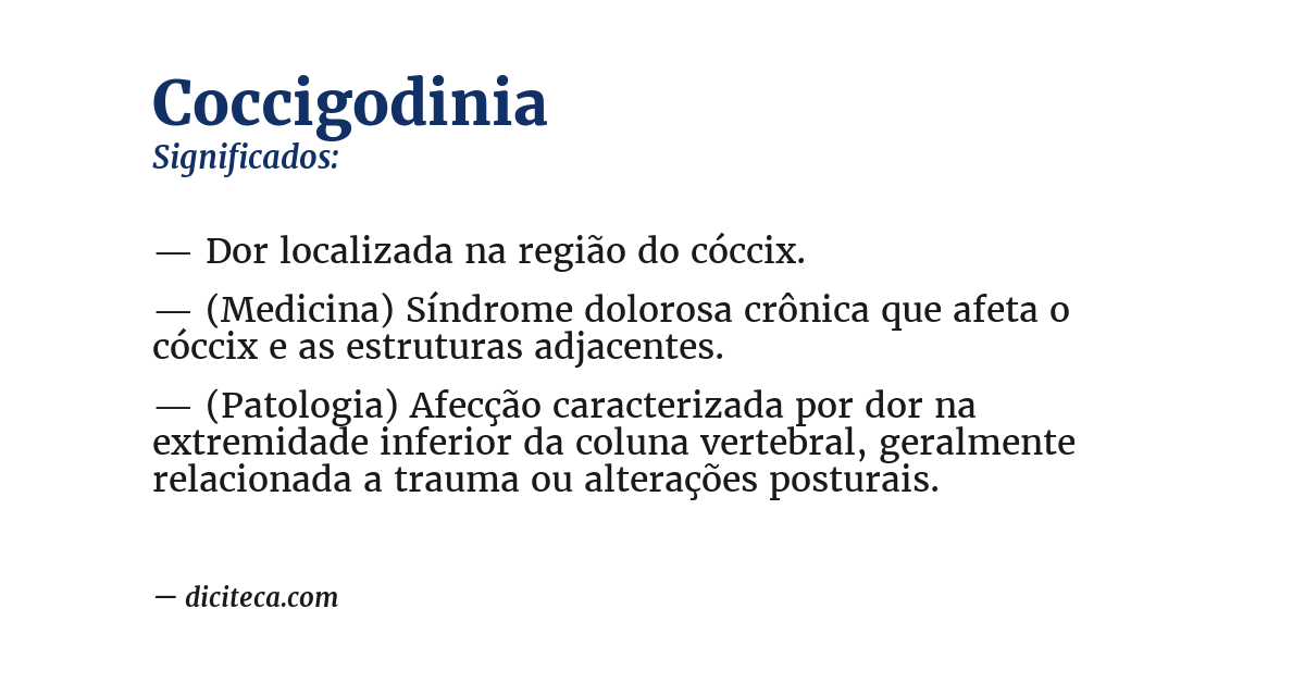 Significado de coccigodinia