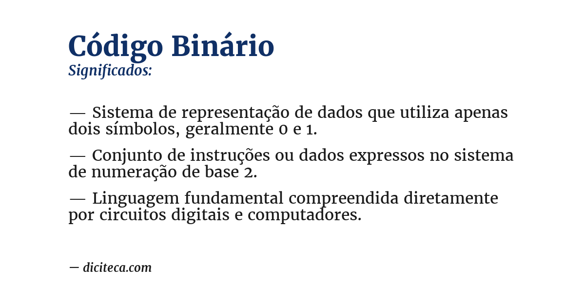 Significado de código binário