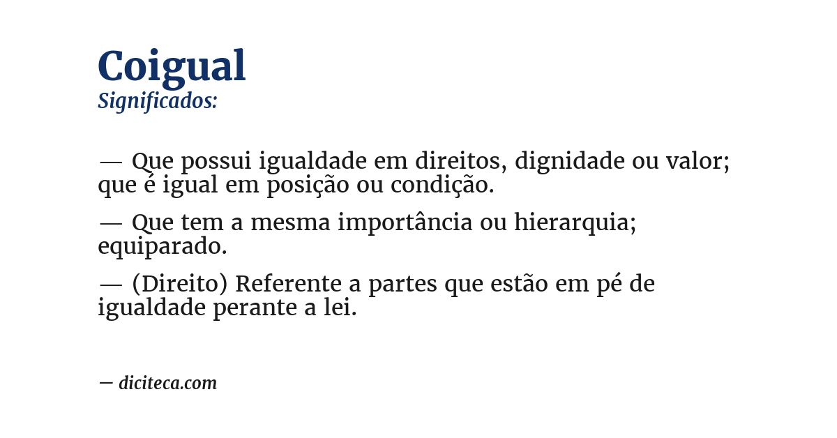 Significado de coigual