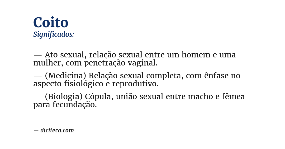 Significado de coito