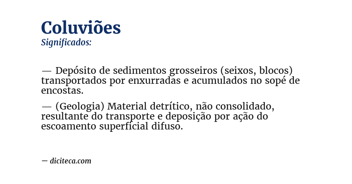 Significado de coluviões