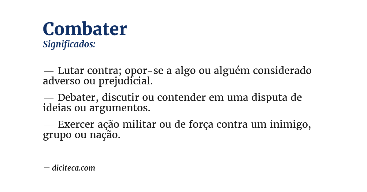 Significado de combater