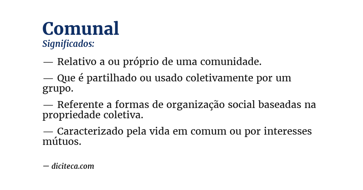 Significado de comunal