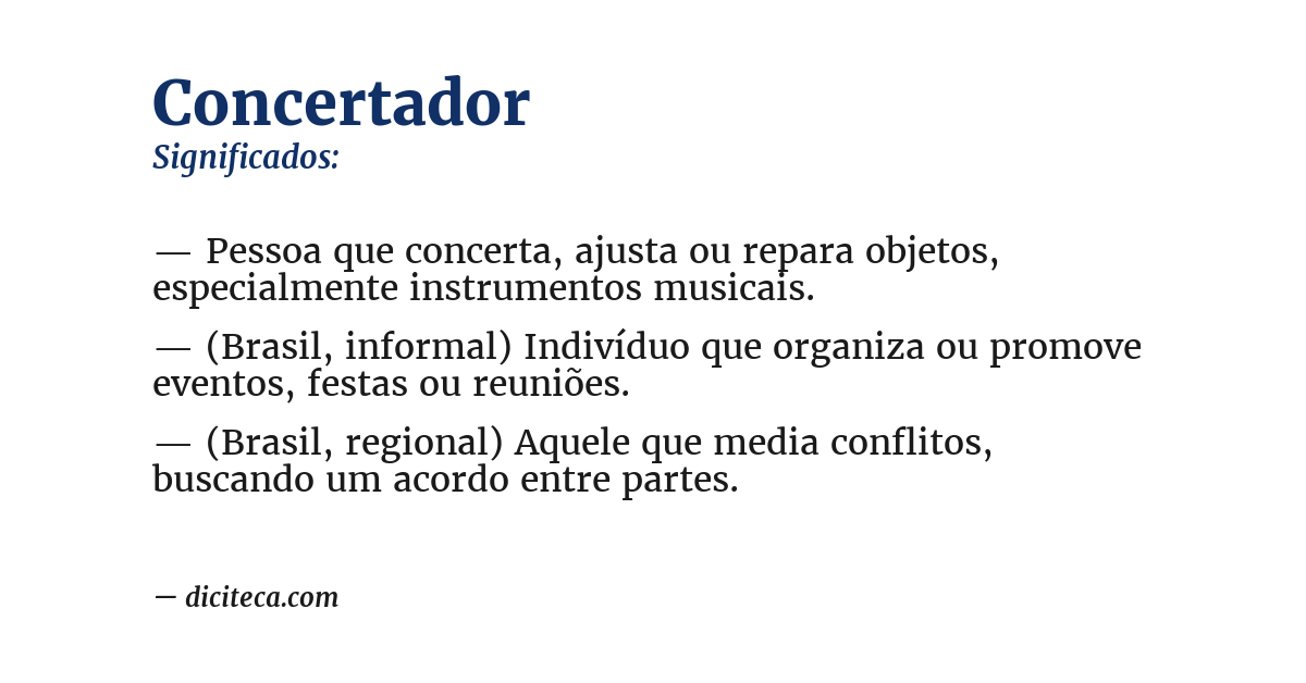 Significado de concertador