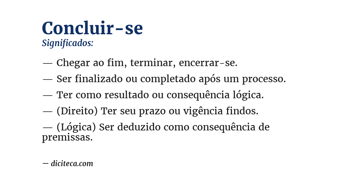 Significado de concluir-se