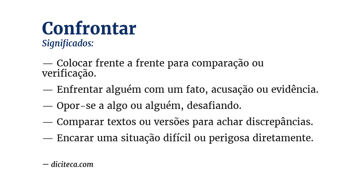 Significado de confrontar