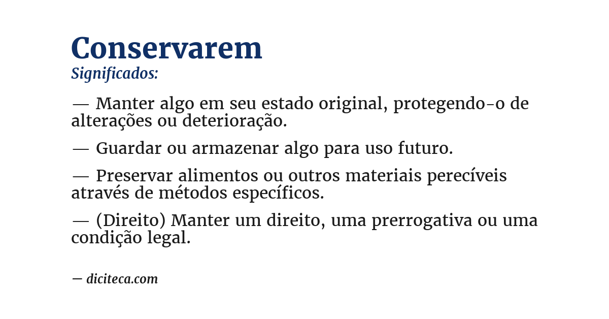 Significado de conservarem