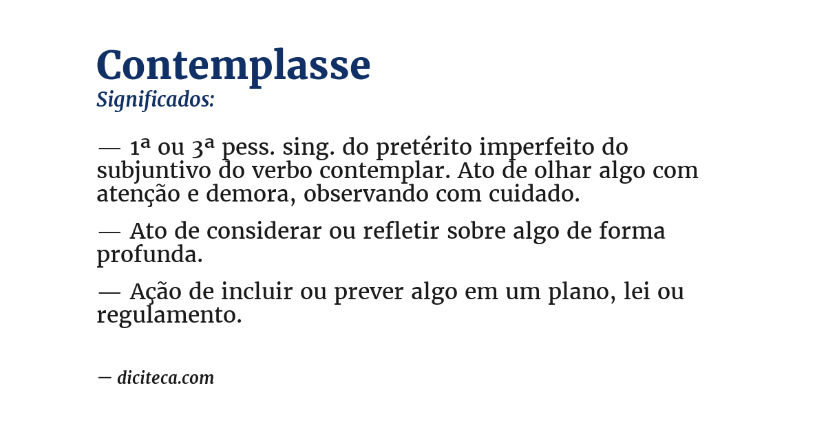 Significado de contemplasse