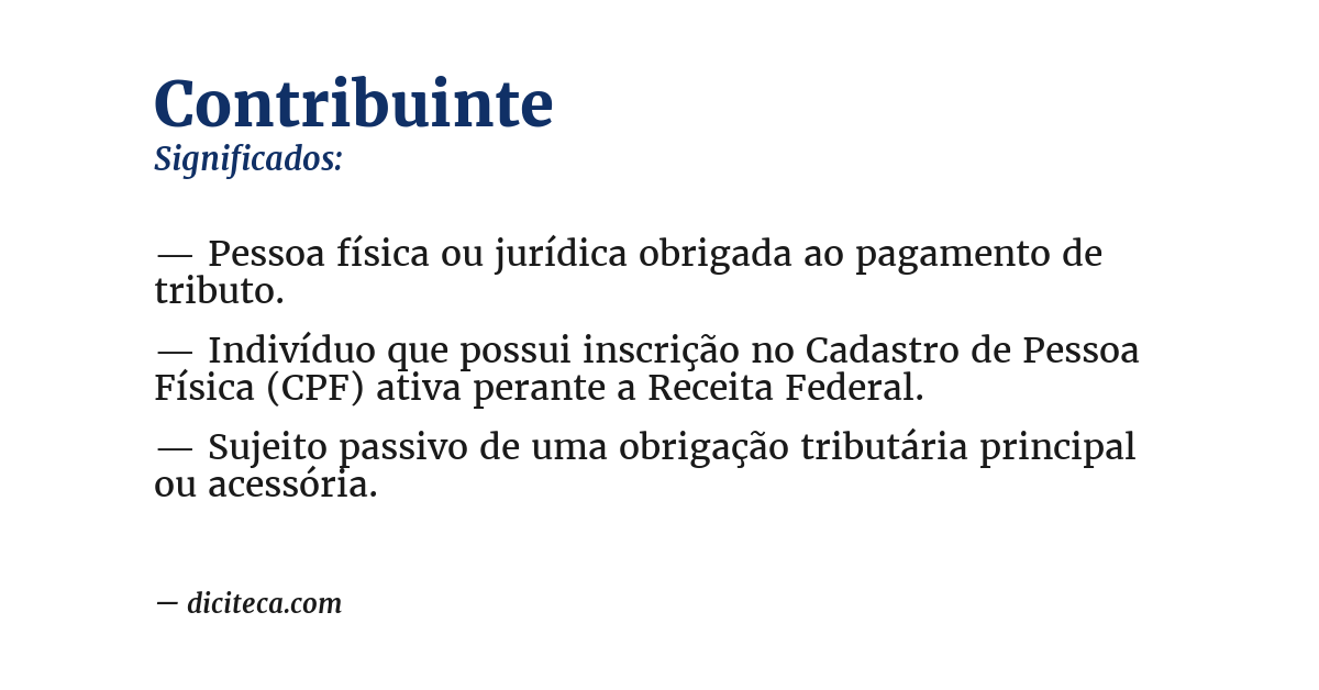 Significado de contribuinte