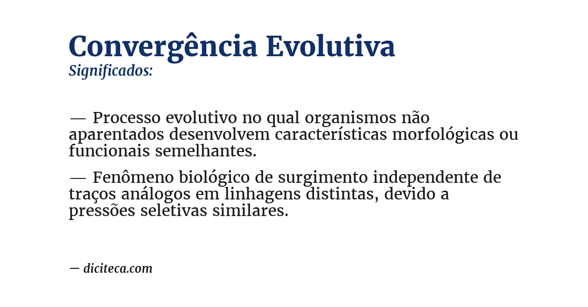 Significado de convergência evolutiva