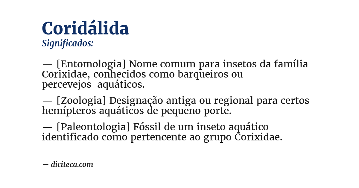 Significado de coridálida