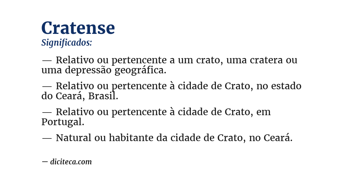 Significado de cratense