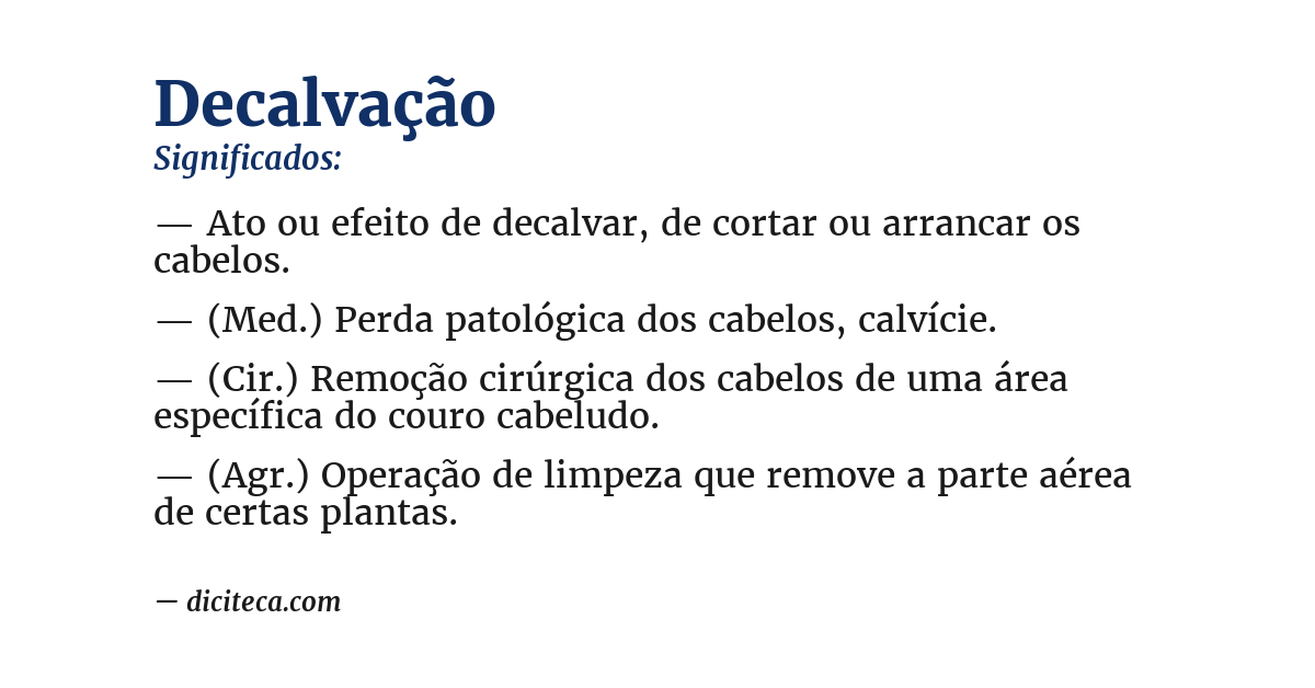 Significado de decalvação
