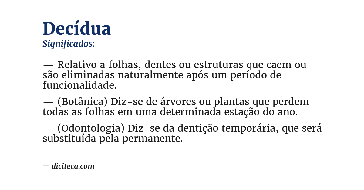 Significado de decídua