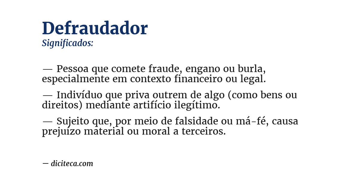 Significado de defraudador