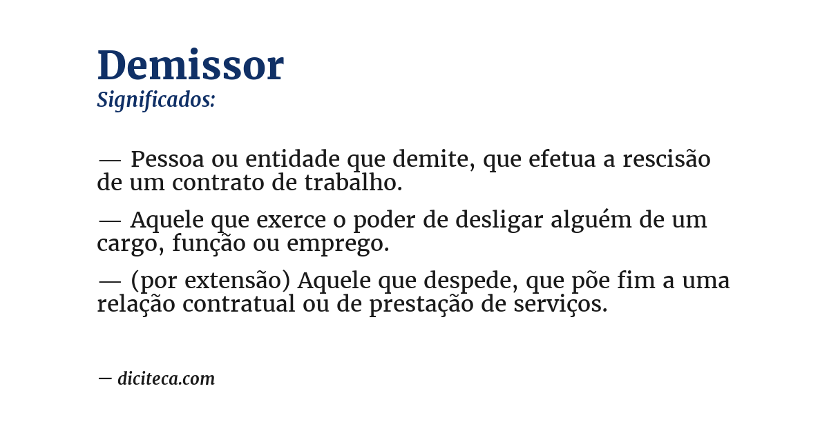 Significado de demissor
