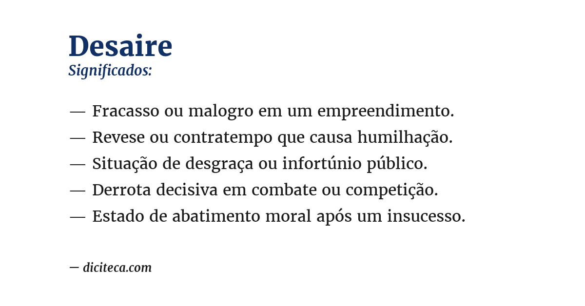 Significado de desaire