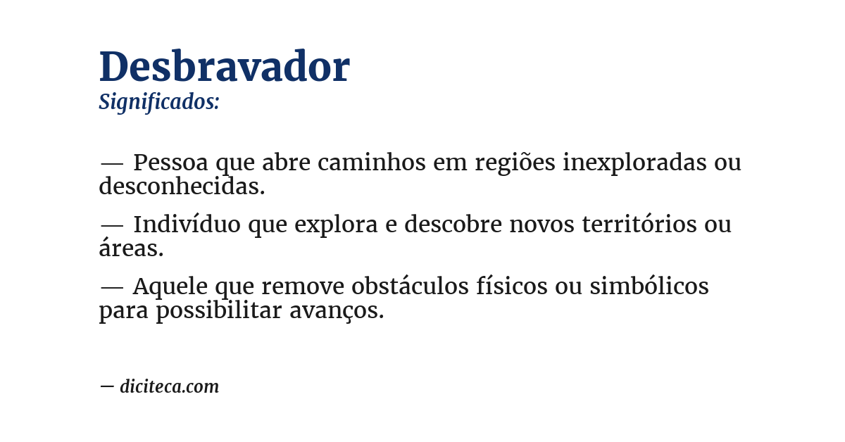 Significado de desbravador