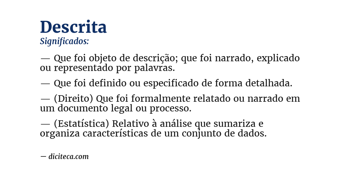 Significado de descrita