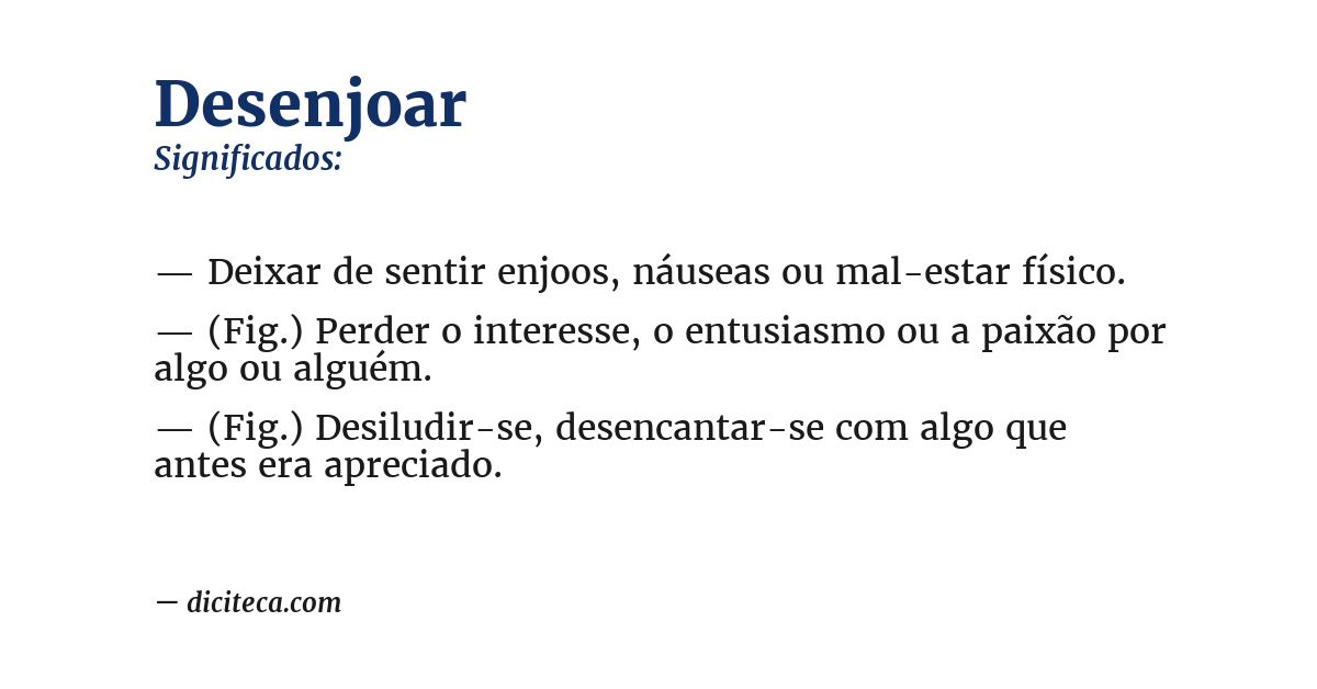 Significado de desenjoar