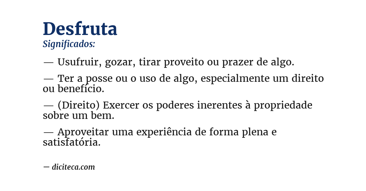 Significado de desfruta
