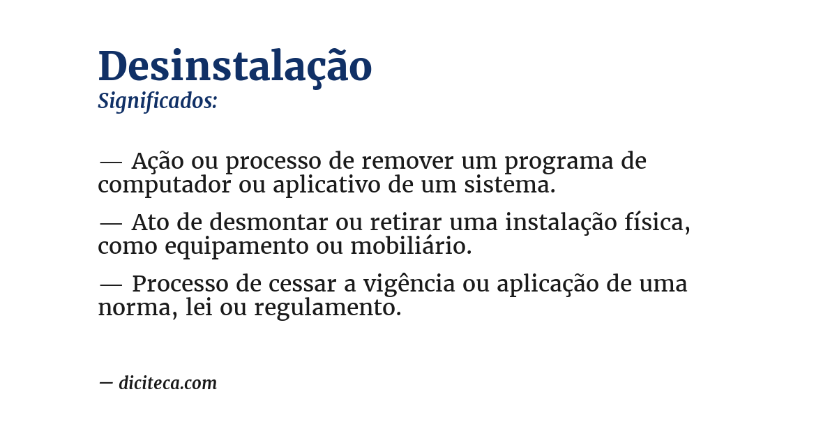 Significado de desinstalação
