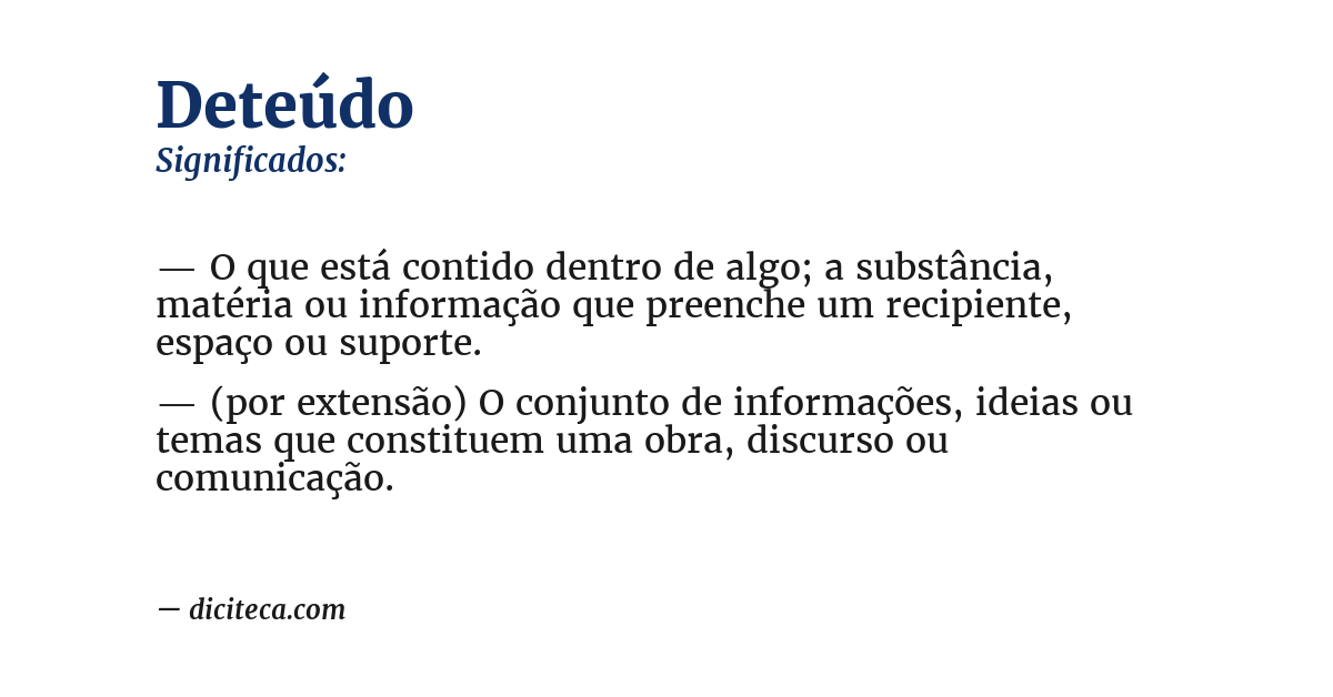 Significado de deteúdo