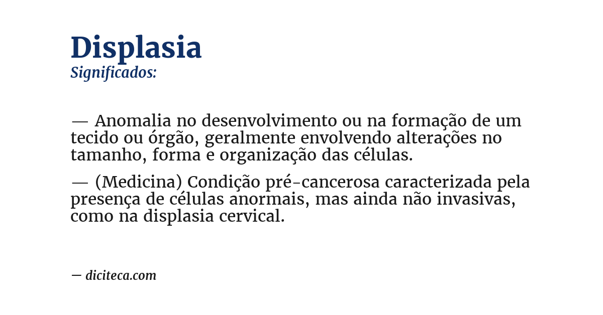 Significado de displasia