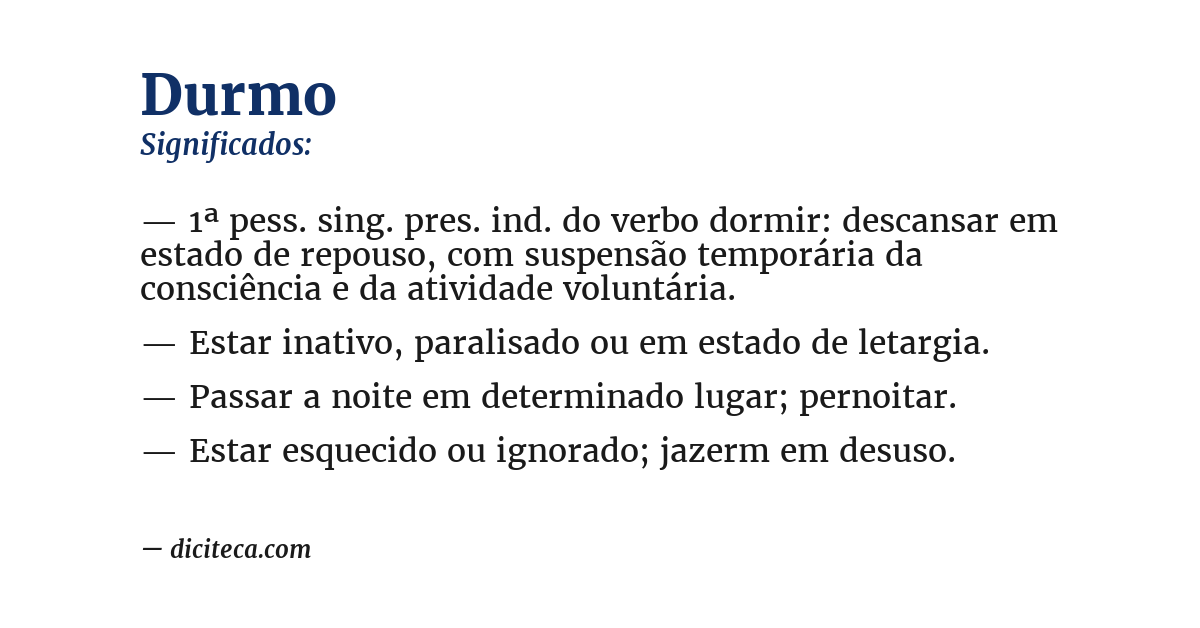 Significado de durmo