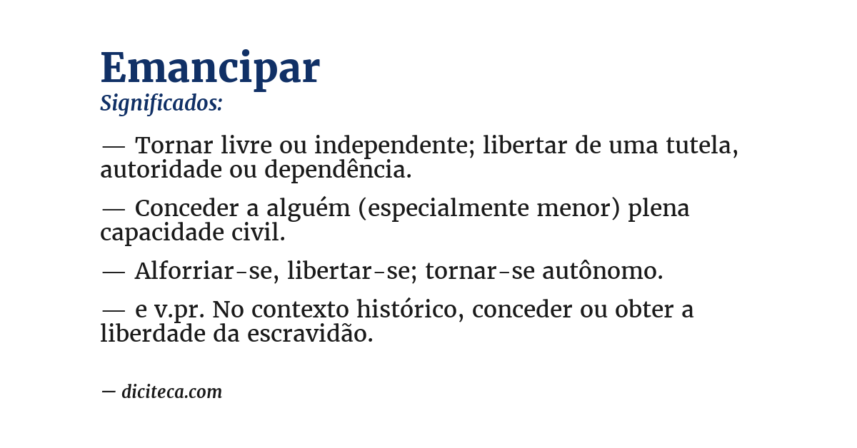 Significado de emancipar