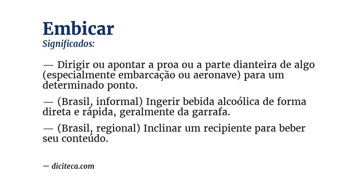 Significado de embicar