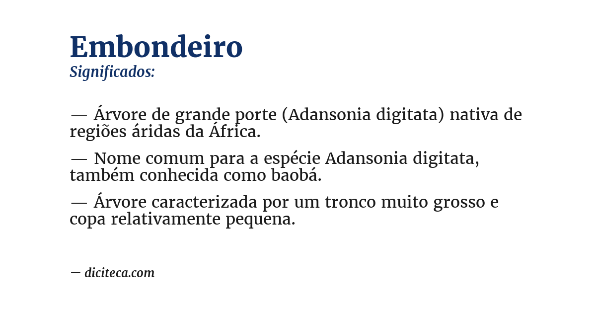 Significado de embondeiro