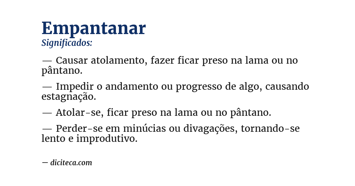 Significado de empantanar